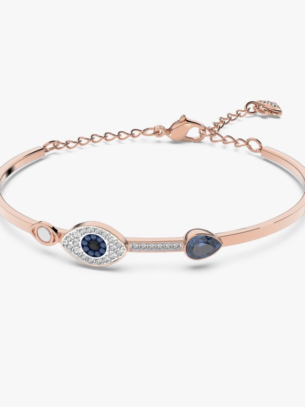 Swarovski Rose Gold-Tone Evil Eye Bracelet with Blue and Clear Crystals